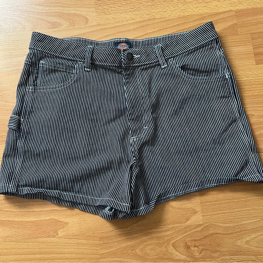 Dickies Black and White Striped carpenter Shorts